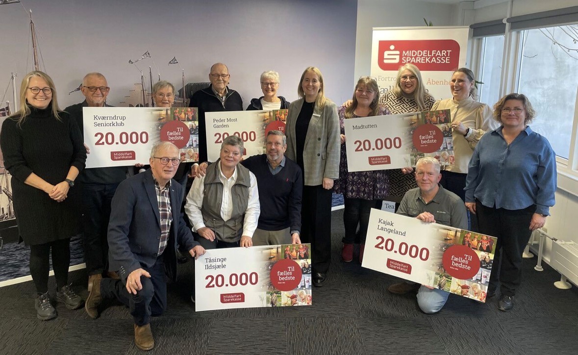 Middelfart Sparekasse i Svendborg har været i det gavmilde hjørne i 2025 - senest er 100.000 kroner fra Fællesskabspuljen delt ud.