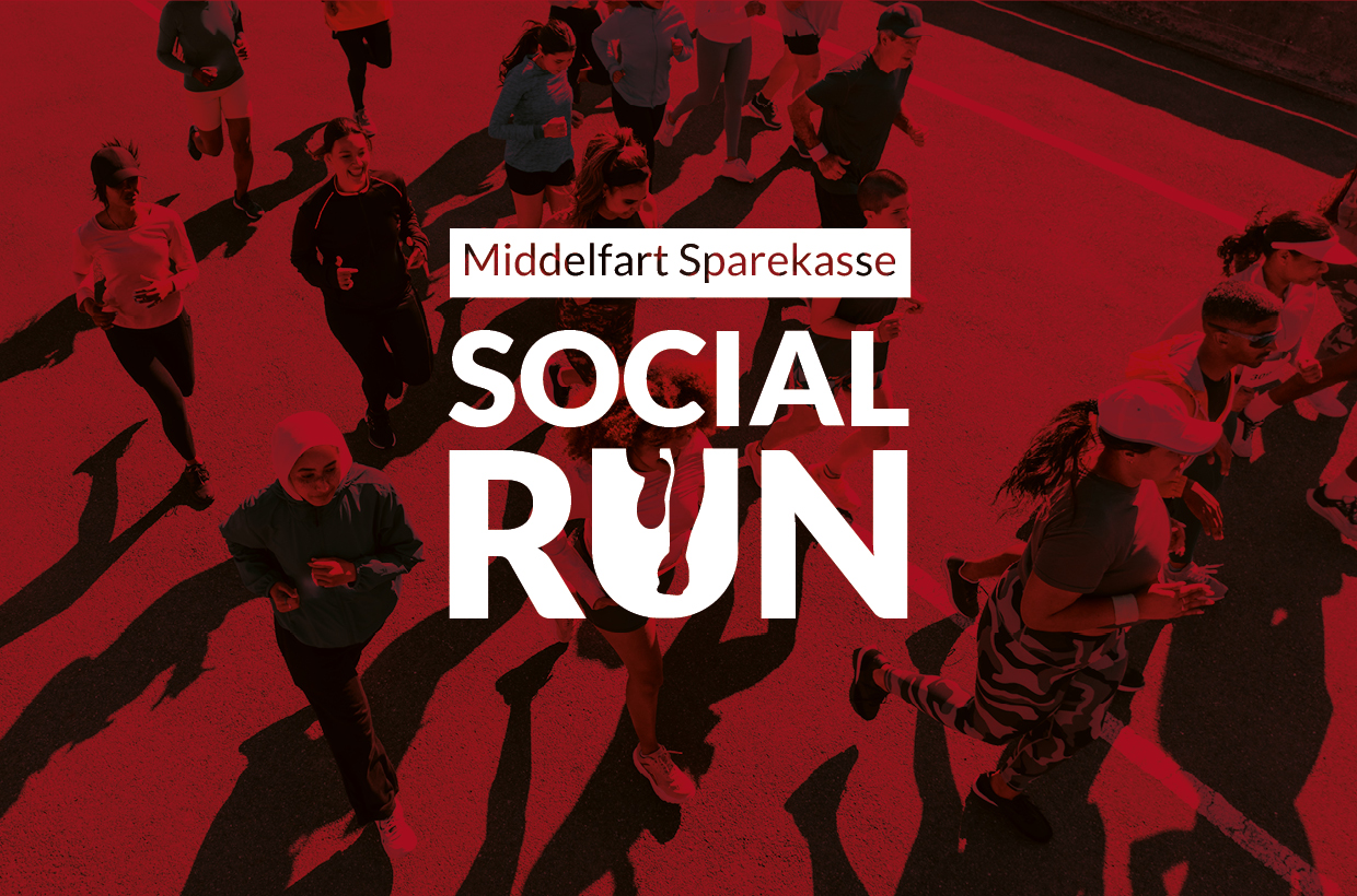 Middelfart Sparekasse inviterer til Social Run i Middelfart, Odense, Vejle og Silkeborg. Kom og vær med.