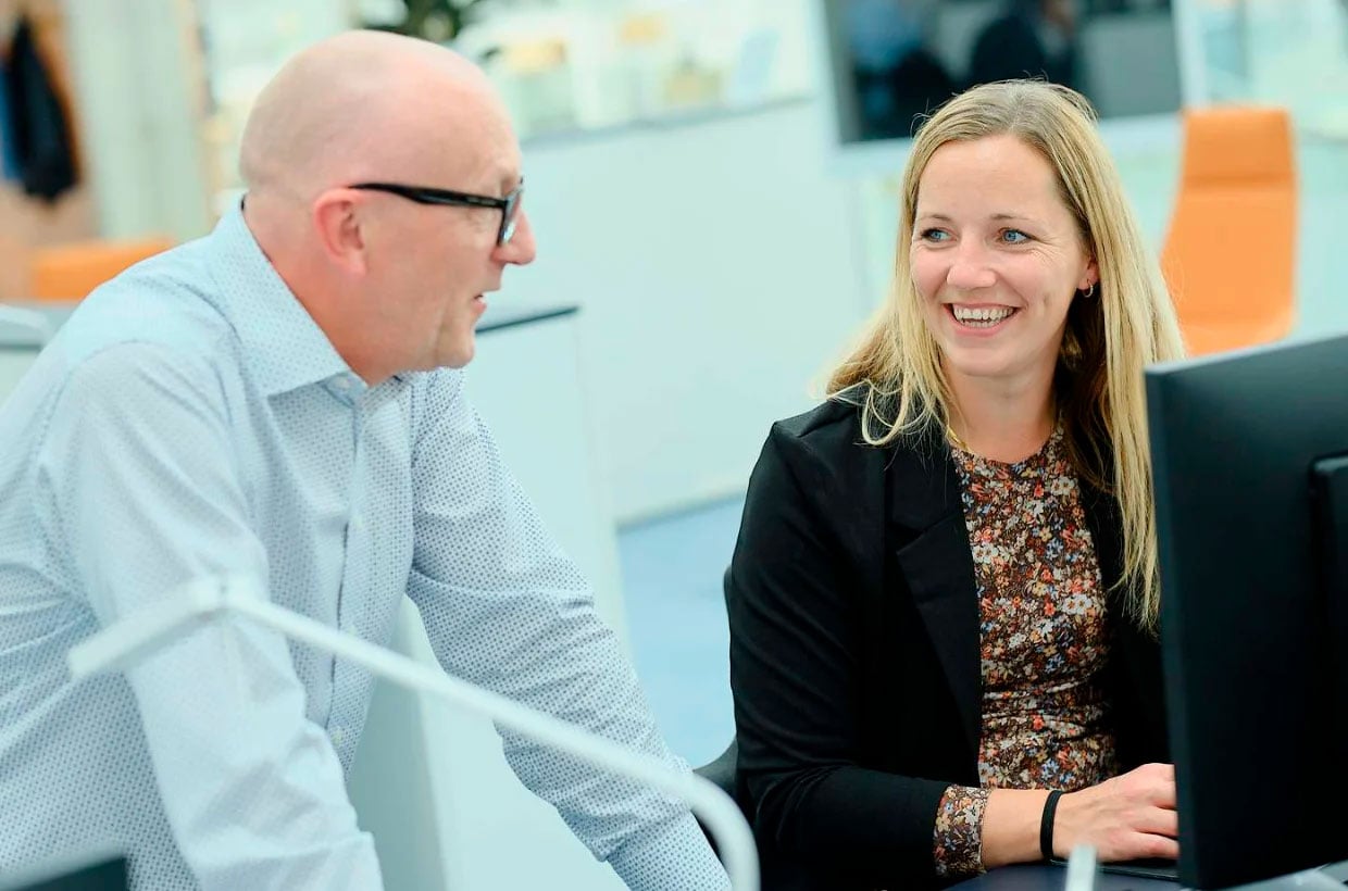 Henrik Kristiansen og Heidi Friis, erhvervsrådgivere i Middelfart Sparekasse